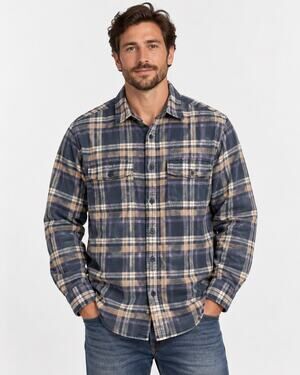 Badlands OPS Flannel Mens XL Blue Purple Plaid Button Up Hunting Outdoor Shirt
